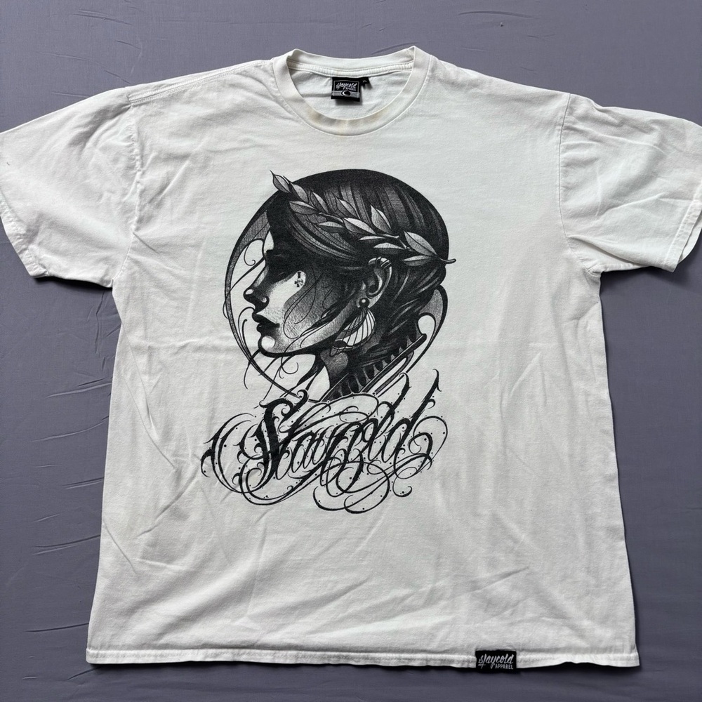 Staycold Apparel XL White Black Graphic Art Men's T-Shirt Crew Neck Short Sleeve